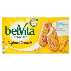 Belvita Breakfast Yoghurt Crunch Ciastka zbożowe 253 g (5 x 2 sztuki)