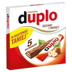 Duplo Wafel z orzechowym nadzieniem pokryty mleczną czekoladą (5 batoników)