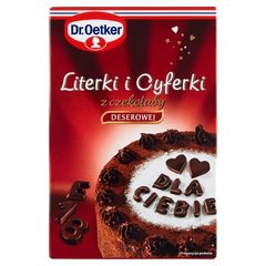 Dr. Oetker Literki i cyferki z czekolady deserowej (82 sztuki)