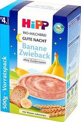 Hipp BIO Na Dobranoc Kaszka mleczno-zbożowa Banany z sucharkami po 4. miesiącu