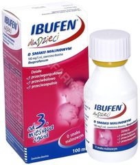Ibufen 100mg/5ml zawiesina o smaku malinowym z dozownikiem