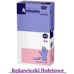 Matopat Ambulex Nitryl rękawiczki niejałowe fioletowe niepudrowane XS