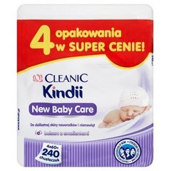 Cleanic Kindii New Baby Care Chusteczki do delikatnej skóry noworodków i niemowląt