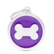  Circle Bone Purple - adresówka dla psa