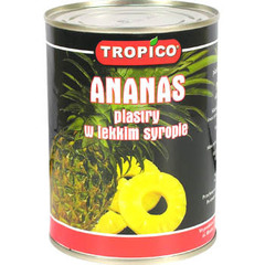 Tropico Ananas plastry w lekkim syropie
