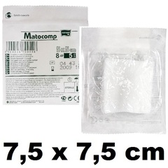 Matocomp Kompresy z gazy 17-nit. 8-warst. jałowe 7,5x7,5cm