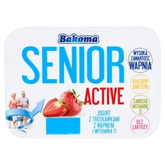 Bakoma Senior Active jogurt o smaku truskawkowym