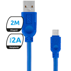 Exc Kabel Microusb Whippy 2M Granatowy