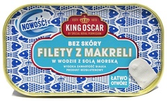 King Oscar Filety z makreli bez skóry w wodzie z solą morską
