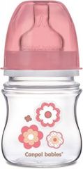 Canpol Babies  CANPOL Antykolkowa butelka szerokootworowa Newborn baby 120ml 0% BPA – różowa