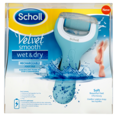Scholl Velvet Smooth wet & dry Elektryczny pilnik do stóp z ładowarką