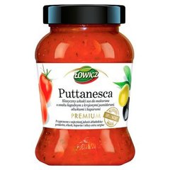 Łowicz Premium Puttanesca Klasyczny włoski sos pomidorowy do makaronu o smaku łagodnym