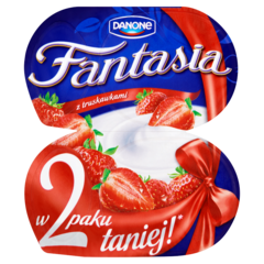 Danone Fantasia Jogurt kremowy z truskawkami 244 g (2 sztuki)