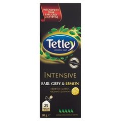 Tetley Intensive Earl Grey & Lemon Herbata czarna aromatyzowana 50 g (25 torebek)