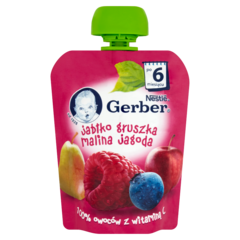 Gerber Deserek Jabłko gruszka malina jagoda po 6 miesiącu