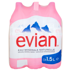 Evian Naturalna woda mineralna niegazowana 6 x 1,5 l