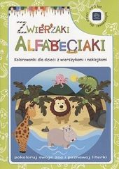 Interdruk Kolorowanka A4 "Zwierzaki Alfabeciaki".Kolorowanki dla dzieci z wierszykami i naklejkami.Pokoloruj swoje zoo i poznawaj literki.