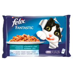 Felix Fantastic Karma dla kotów uczta oceanu w galaretce 400 g (4 x 100 g)