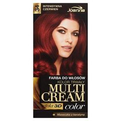 Joanna Multi Cream color Farba do włosów 34 Intensywna czerwień