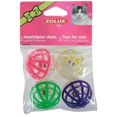 Zolux Zestaw piłek z dzwoneczkami dla kota 4cm
