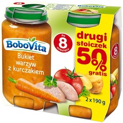 Bobovita Bukiet warzyw z kurczakiem po 8 miesiącu 2x190g