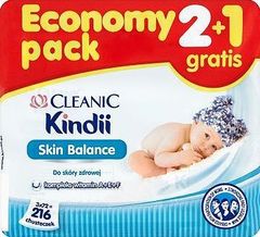 Cleanic Kindii Skin Balance Chusteczki do skóry normalnej 216 sztuk