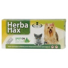 HerbaMax Pielęgnacyjne krople dla kotów i psów małych ras 5x
