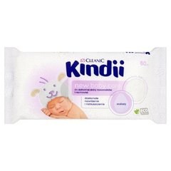 Cleanic Kindii New Baby Care Chusteczki do delikatnej skóry noworodków i niemowląt 60 sztuk