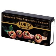 Lorea Gourmet Rolowane filety anchovies z kaparami w oleju roślinnym