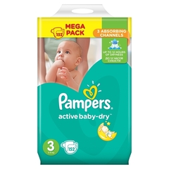 Pampers PAMPERS ACTIVE BABY-DRY PIELUSZKI 3 (MIDI), 152 SZTUKI