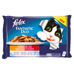 Felix Fantastic Duo Karma dla kotów wiejskie smaki w galaretce 400 g (4 x 100 g)
