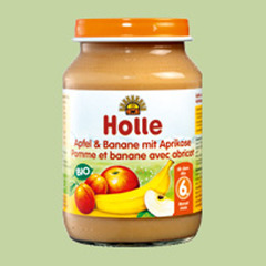 Holle Baby Food Danie dla niemowląt bio jablko+banan+morela/190g