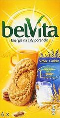Belvita Śniadanie Zboża + mleko Ciastka z pełnym ziarnem 300 g (6 x 4 sztuki)