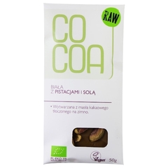 Cocoa Czekolada biała z pistacjami i solą bio