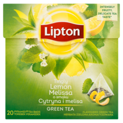 Lipton O smaku Cytryna i melisa Herbata zielona aromatyzowana 32 g (20 torebek)