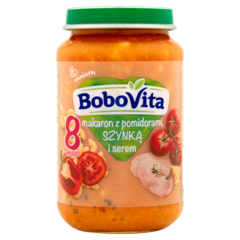 Bobovita Makaron z pomidorami szynką i serem po 8 miesiącu