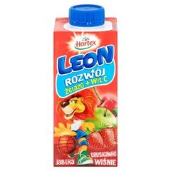 Hortex Leon Jabłka truskawki wiśnie Napój wieloowocowy