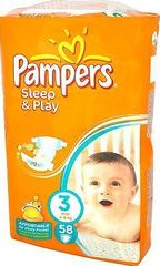 Pampers Sleep&Play Pieluchy 3 (Midi), 58 sztuk