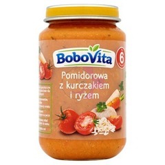 Bobovita Zupka Tradycyjna pomidorowa z kurczakiem i ryżem - po 6 miesiącu
