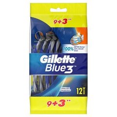 Gillette Blue3 Jednorazowe maszynki do golenia dla mężczyzn, 9+3 szt.
