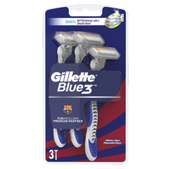 Gillette Blue3 FC Barcelona Jednorazowe maszynki do golenia dla mężczyzn, 3 sztuki