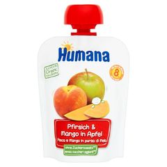 Humana 100% Organic Mus jabłko-brzoskwinia-mango po 8 miesiącu