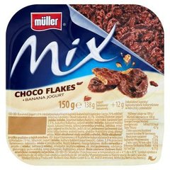 Muller Mix Jogurt bananowy z płatkami kukurydzianymi w mlecznej czekoladzie