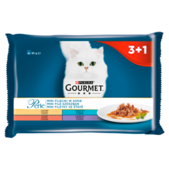 Gourmet Perle Karma dla kotów kolekcja mini filecików w sosie 340 g (4 x 85 g)