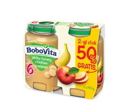 Bobovita Jabłka i banany z kleikiem owsianym po 6 miesiącu 1+1 50% GRATIS
