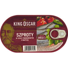 King Oscar Szprot w sosie pomidorowym z bazylią