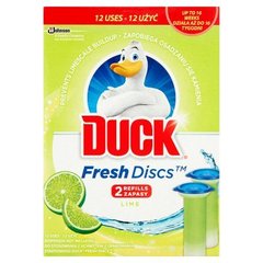 Duck Fresh Discs Lime Podwójny zapas krążka żelowego do toalety (2 sztuki)