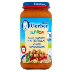 Gerber Junior Kasza jęczmienna z klopsikami w sosie pomidorowym po 15 miesiącu