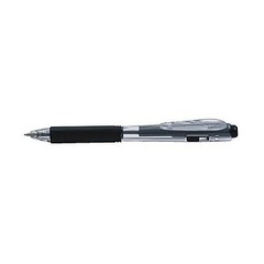 Pentel Długopis czarny z systemem przyciskowym z gumowym uchwytem