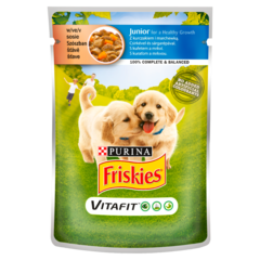 Friskies Vitafit Junior Karma dla psów z kurczakiem i marchewką w sosie
